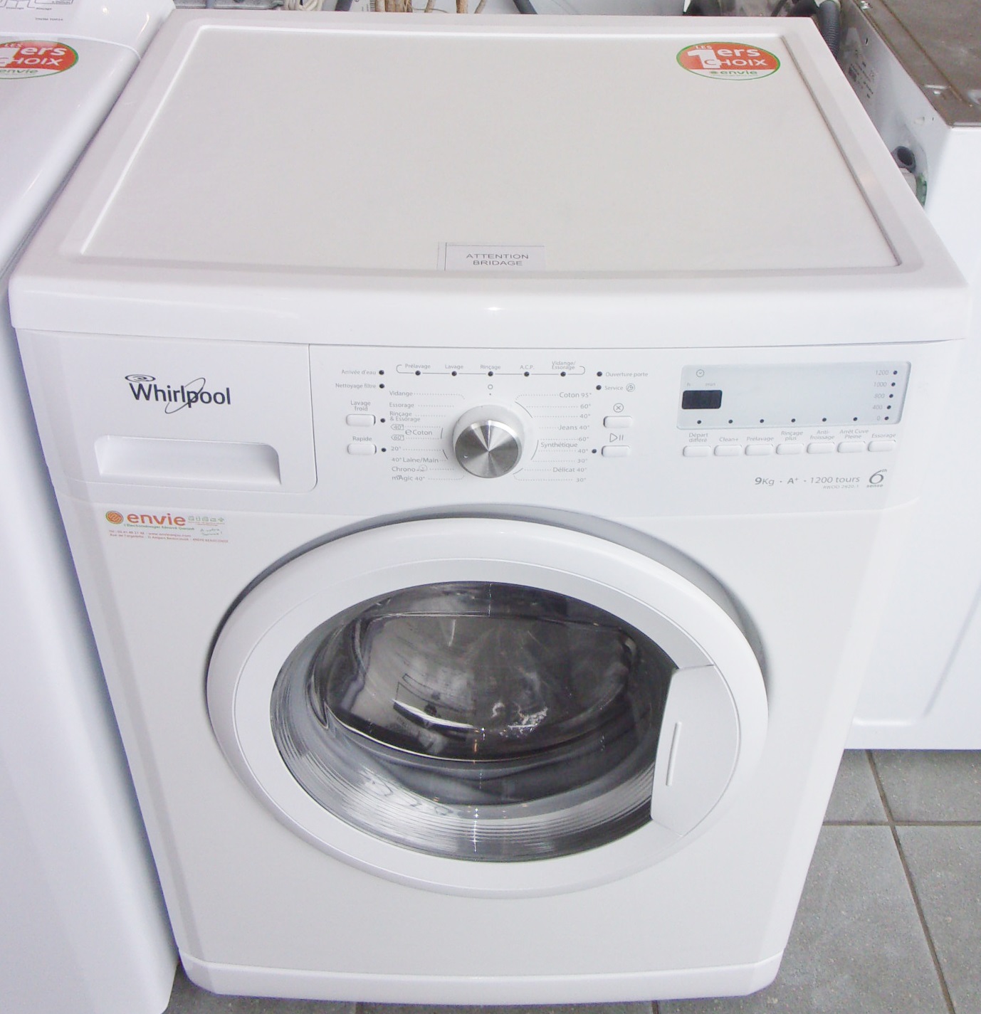 Lavelinge 9 Kg WHIRLPOOL Envie Anjou