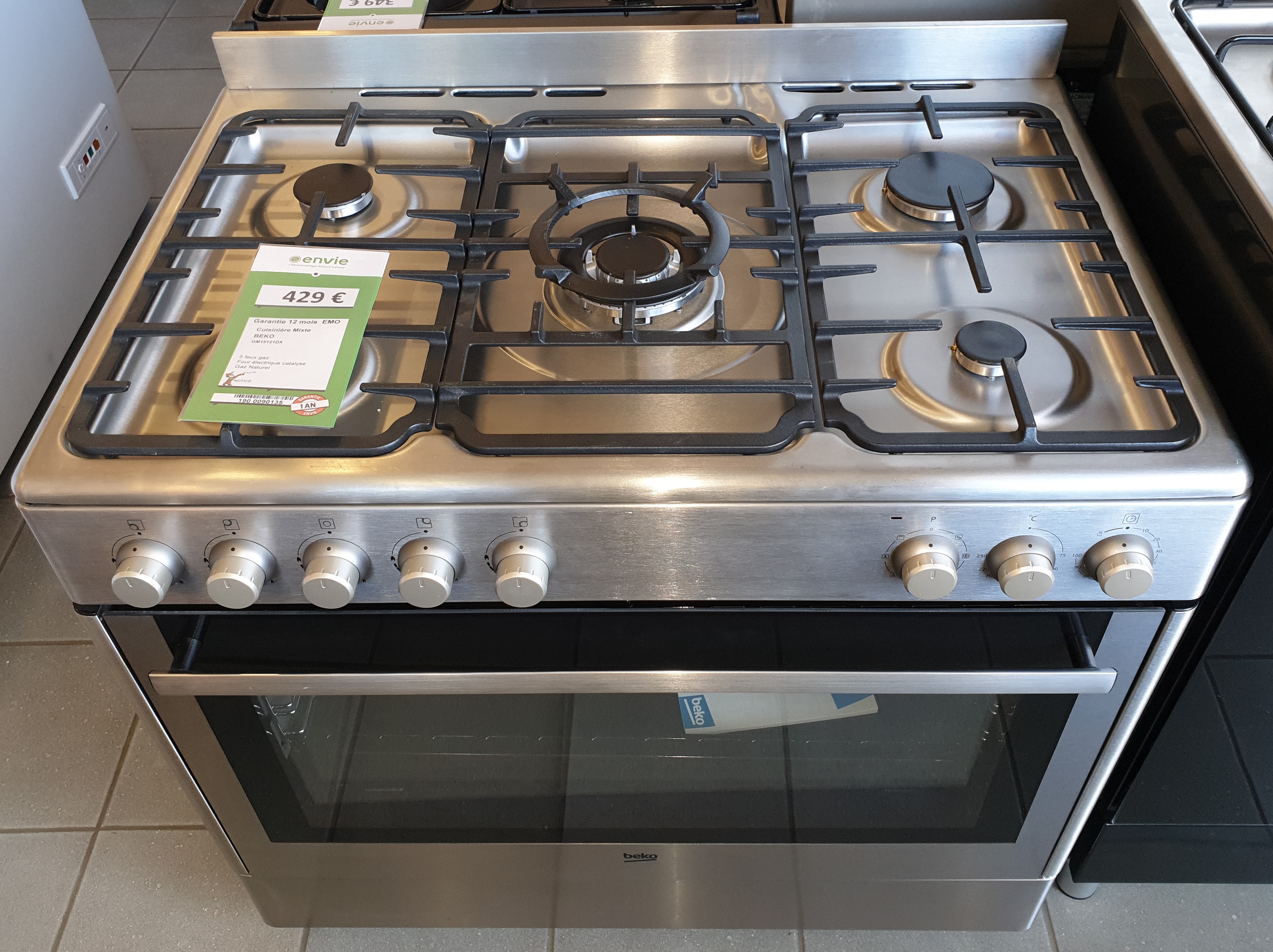 Piano de Cuisine Mixte 5 Feux BEKO Envie Anjou