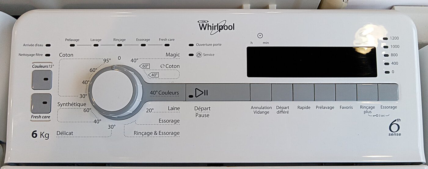 Lave linge top WHIRLPOOL